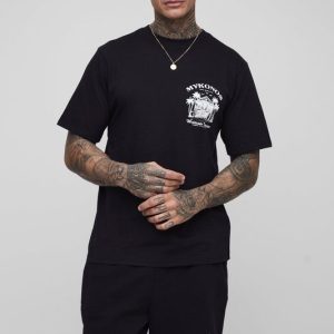 Tall Mykonos Landscape Print T-Shirt & Relaxed Short Set