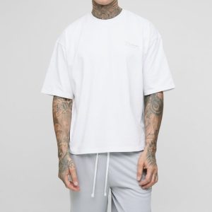 Tall Oversized Boxy Embroidered Basketball T-Shirt & Shorts Set