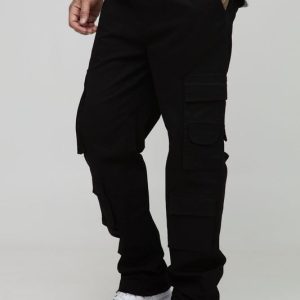 Tall Relaxed Washed Raw Popper Hem Cargo Pants