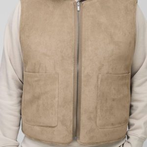 Plus Boxy Oversized Fit Reversible Borg & Suede Gilet