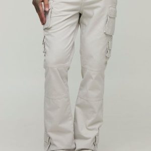 Tall Washed Multi Pocket Slim Flared Pants