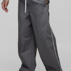 Tall Washed Ripstop Side Stripe Parachute Trousers