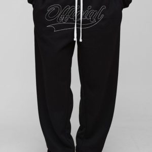 Tall Oversized Official Contrast Stitch Flat Knit Joggers