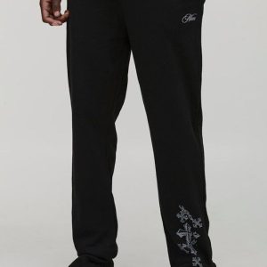 Tall Regular Fit Split Hem Cross Print Jogger