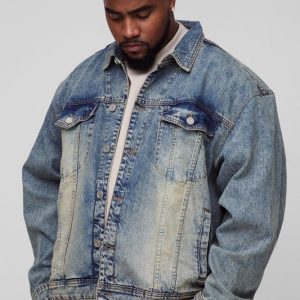 Plus Stonewash Boxy Oversized Jean Jacket