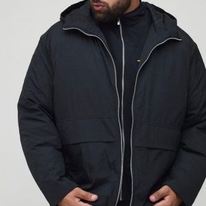 Plus Regular Fit Zip Up Hooded Windbreaker