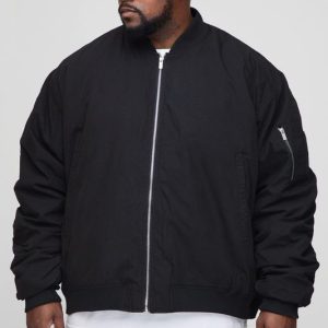 Plus Peached Embroidered MA1 Bomber Jacket