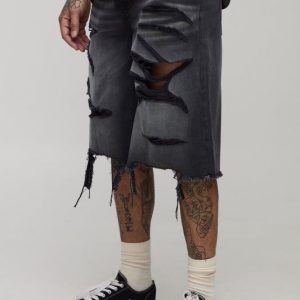 Tall Washed Super Distressed Jorts