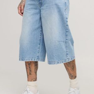 Tall Washed Distressed Hem Jorts