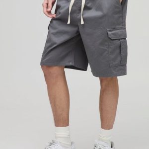 Tall Elasticated Waist Relaxed Fit Cargo Shorts
