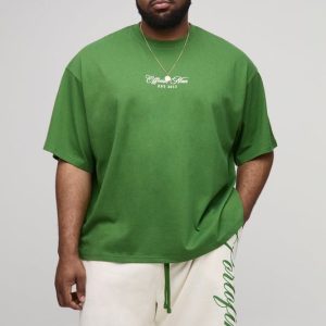 Plus Oversized Boxy Official Man Print T-Shirt & Relaxed Short Set