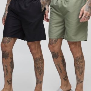Tall 2 Pack Mid Length Swim Trunks