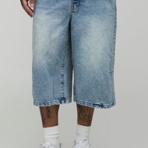 Tall Stonewash Longline Denim Jorts