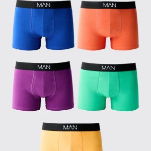 5 Pack Multi Coloured MAN Boxers