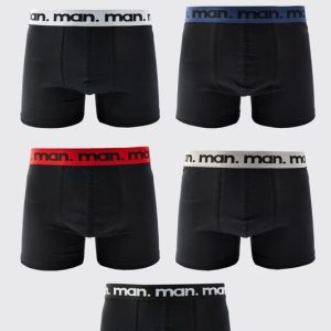 5 Pack Multi Coloured MAN Boxers