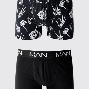 2 Pack Halloween Skeleton Boxers