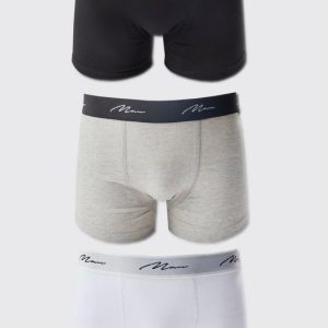 3 Pack Man Signature Mixed Colour Trunks