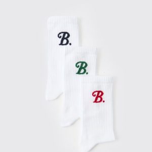 Multi 3 Pack B Jacquard Crew Socks