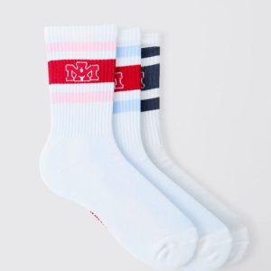 3 Pack Stripe Jacquard Ofcl MAN Badge Sport Socks