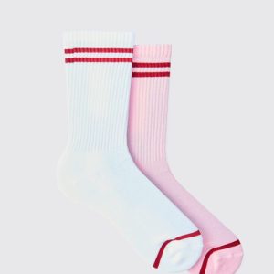 2 Pack Official MAN Highbuild Print Stripe Sport Sock