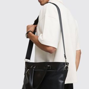 MAN Debossed Wallet and Carry Bag Set