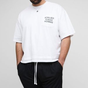 Plus Oversized Boxy Faux Layer T-Shirt & Shorts Set