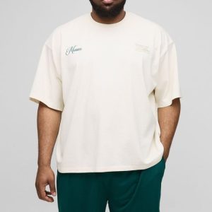 Plus Oversized Boxy Puff Graphic T Shirt & Airtex Shorts Set