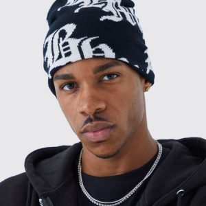 Gothic Logo Jacquard Beanie