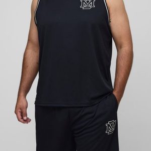 Plus BM Embroidered  Vest & Basketball Fit Short Set