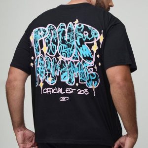 Plus Oversized Graffiti Pour Homme Print T-Shirt