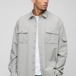 Long Sleeve Lightweight Oversized Shirt Jacket