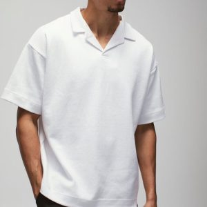 Oversized Man Heavy Interlock Revere Polo