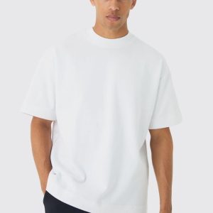 Man Oversized Extended Neck Heavy Interlock T-shirt
