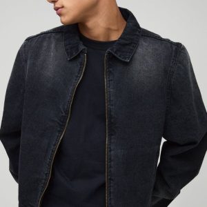 Harrington Washed Black Jean Jacket