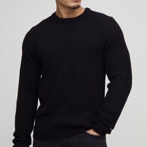 Regular Fit Ribbed Knitted Jumper