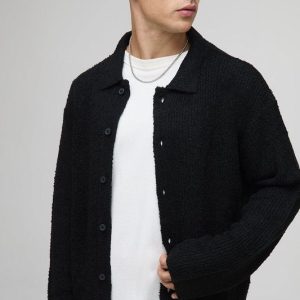 Boxy Fit Brushed Knitted Shirt