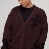Boxy Fluffy Crosses Knitted Cardigan