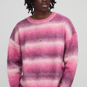 Oversized Boxy Brushed Ombre Knitted Sweater