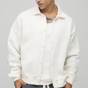 Oversized Boxy Collar Detail Cardigan