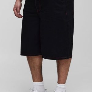Plus Contrast Stitch Relaxed Fit Jorts