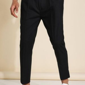 High Rise Tapered Crop Tailored Pants