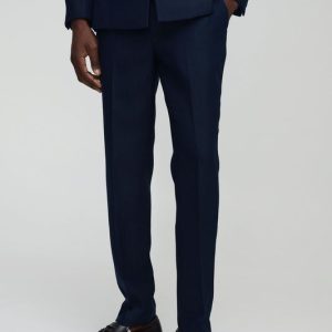 Slim Fit Herringbone Tailored Pants