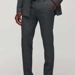 Skinny Fit Prince Of Wales Plaid Pants