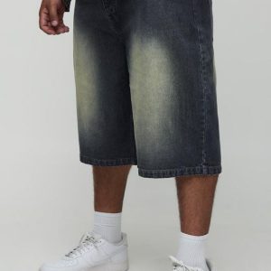 Plus Tinted Washed Longline Jorts