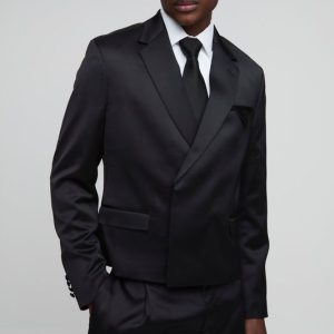 Oversized Boxy Satin Blazer