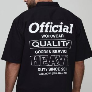 Plus Official Embroidered Short Sleeve Shirt