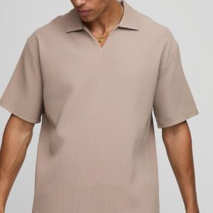 Pleated Oversized V Neck Shirt