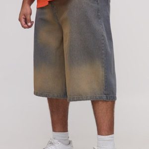 Plus Relaxed Fit Extreme Sun Bleached Wash Longline Jorts
