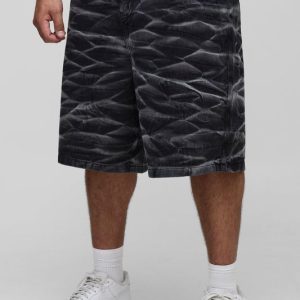 Plus Parachute Crinkle Washed Jean Shorts