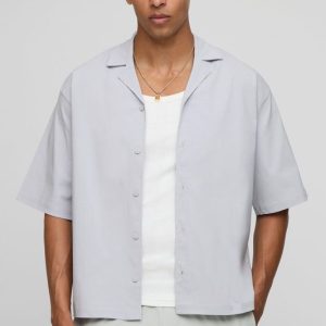 Oversized Revere Half Sleeve Bengaline Shirt
